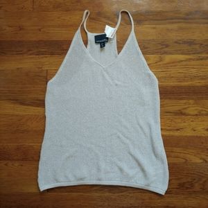 SALE!!! EVERYTHING MUST GO!!!Cynthia Rawley silver and cream tank top size L